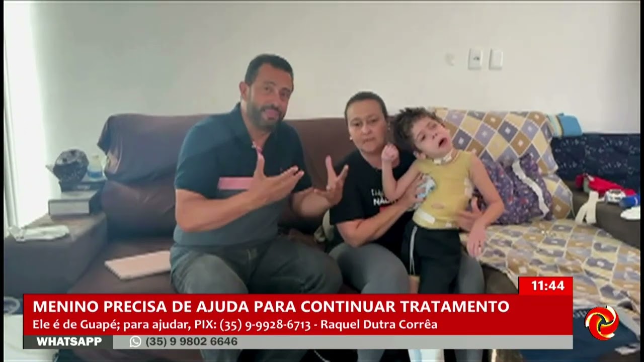Menino de Guapé precisa de ajuda para tratamento