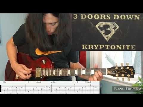 Kryptonite - 3 Doors Down (Guitar lesson with Tabs & Lyrics)