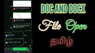 How To open Doc File In WhatsApp Tamil | Docx File Open Tamil | WhatsApp Document File Open Tamil