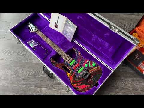 ESP Custom Alexi Laiho HEXED Purple Fade with Pinstripes Mint & Complete image 18