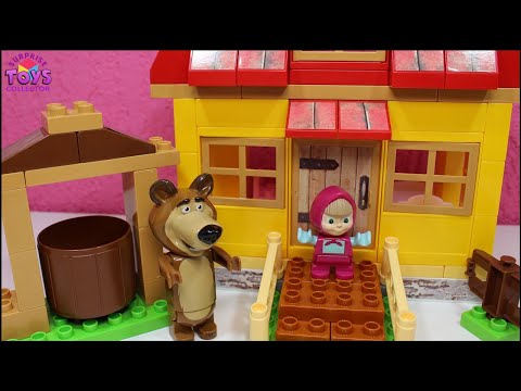 Masha And The Bear Toys Video For Kids 🔴🐻🔴 Masha's Home Blocks Set
