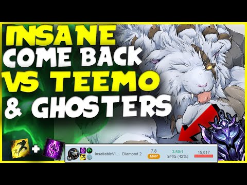 INSANE COME BACK FROM 0/3 | HOW TO BEAT TEEMO IN TOP LANE AS RENGAR | VS GHOSTERS