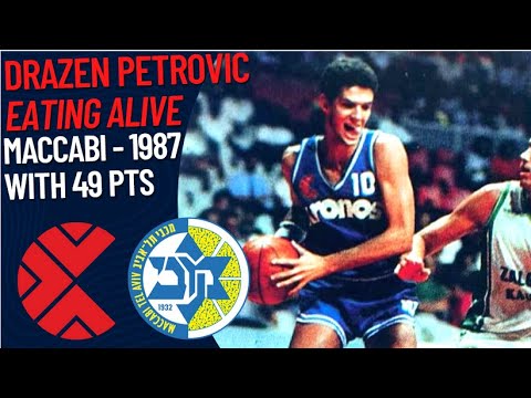 Drazen Petrovic EATING ALIVE Maccabi Tel Aviv 1987 with 49 points