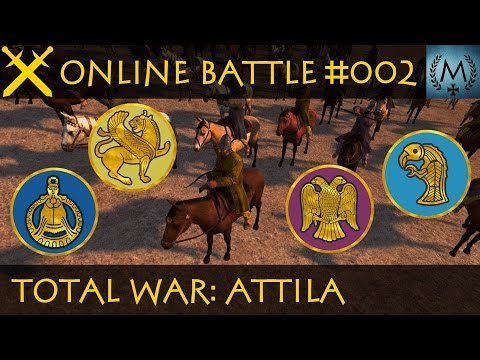Total War: Attila - Online Battle #002 Sassanids & Geats vs Eastern Romans & Jutes