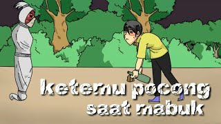 Download lagu Animasi horor, bertemu pocong saat mabuk. mp3