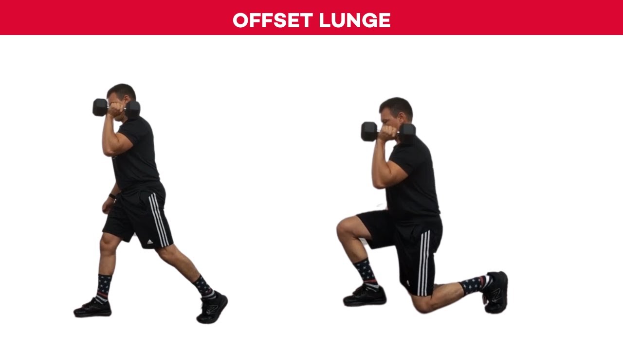Offset Weighted Lunges