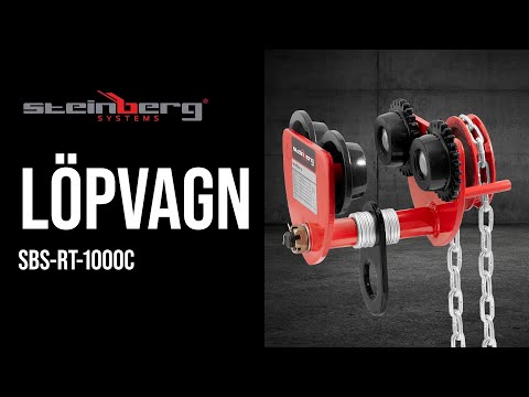 video - Löpvagn - 1000 kg - Flänsintervall 70-110 mm - Med kedja