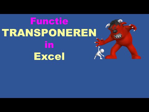Functie TRANSPONEREN in Excel - ExcelXL.nl trainingen en workshops