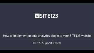 Implementing google analytics plugin to SITE123 website