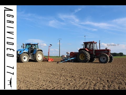 Semis de Maïs/ Case 1255Xl et New Holland TVT 170/ Agrividéo 77