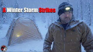 Storm Camp in a Bunker Hot Tent - Isolated in Heavy Snow