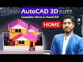 AutoCAD 3D For Beginners Complete House Tutorial Home With Roof With Rendering