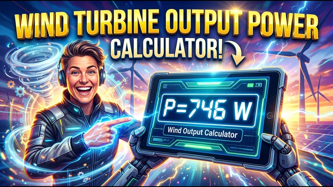 Wind Turbine Output Power Interactive Calculator