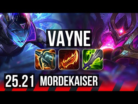 VAYNE vs MORDEKAISER (TOP) | 11 solo kills, Legendary | KR Diamond | 25.21