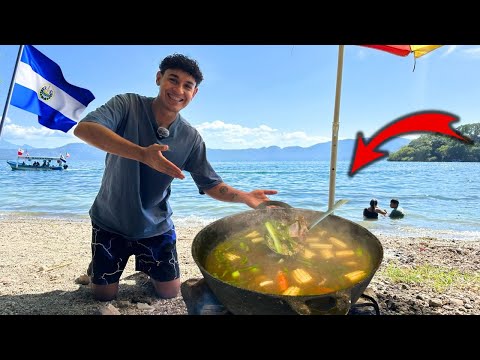 Hicimos una rica Sopa frente al Lago más grande de El Salvador 😱😮‍💨🇸🇻