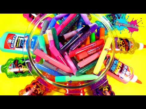 Making Slime with 100 glues of colors - Supermanualidades