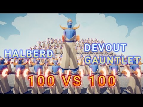 100 HALBERD VS 100 DEVOUT GAUNTLET TABS - Totally Accurate Battle Simulator
