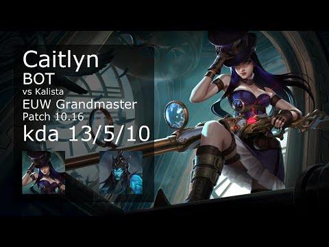 Caitlyn ADC & Thresh vs Kalista & Nautilus - EUW Grandmaster 13/5/10 Patch 10.16 Gameplay