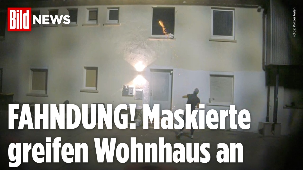 BRAND-ANGRIFF AUF WOHNHAUS: Maskierter wirft Feuerwerkskörper durchs Fenster – Feuer!