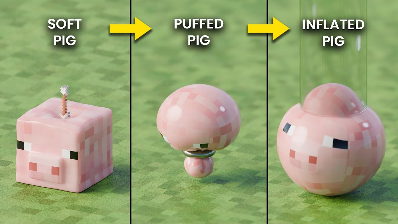 The Most Satisfying Minecraft Pig Simulations – Blender Physics Compilation