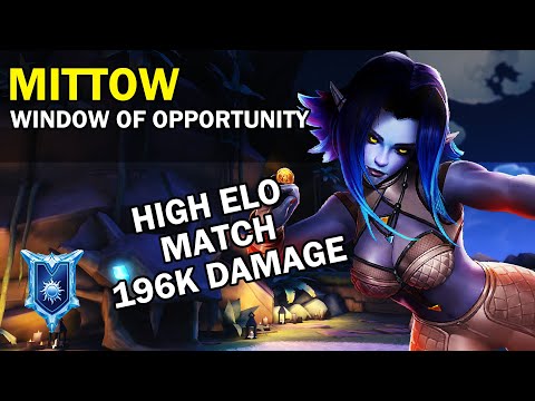 High Elo Match 196K Damage Mittow Saati Paladins Competitive (Pro Player) WINDOW OF OPPORTUNITY