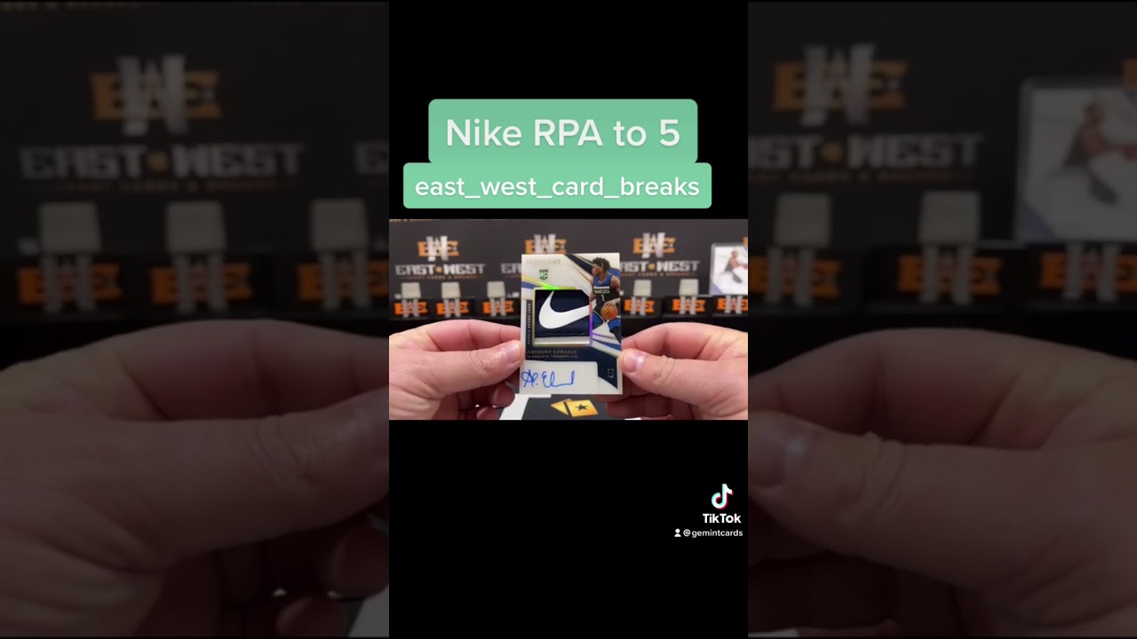 🔋🧤Anthony Edwards Nike RPA to 5 pulled by @east_west_card_breaks #shorts #thehobby