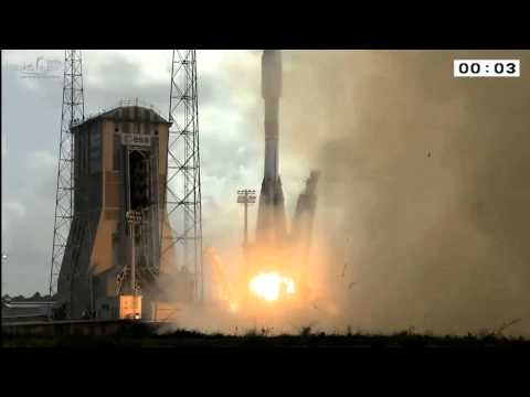 Launch of Arianespace Soyuz-STB VS-10 carrying O3b-F3 four comsats from Kourou