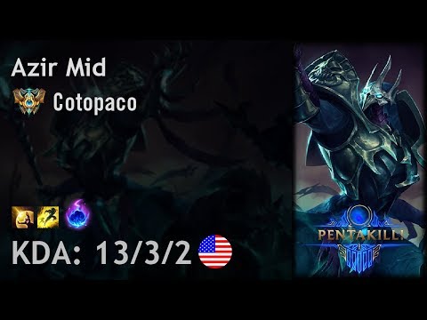 Azir Mid vs Fizz - Cotopaco - NA Challenger Patch 8.1