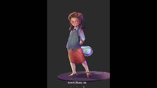 Character design 2d rendering - time lapse in procreate
