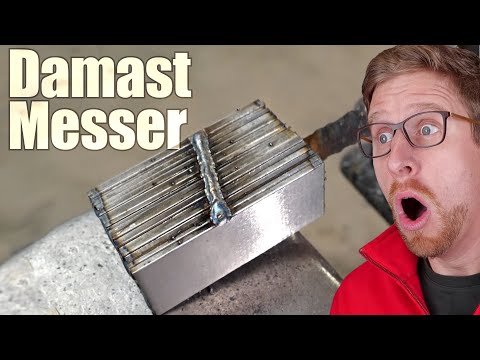 A unique Damascus knife is created | Let's Bastel visits Schmiedeglut