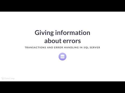 Sql Server Tutorial Giving Information About Errors