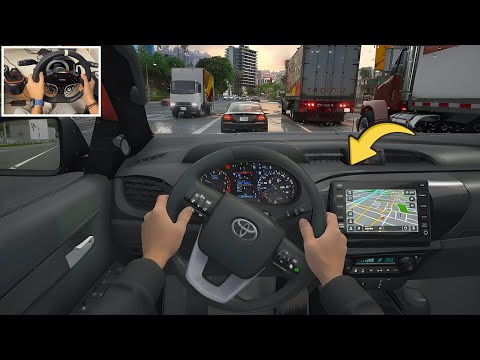 GTA 5 - Realistic Taxi Uber Job | Toyota HILUX | POV Drive | Steering Wheel Gameplay