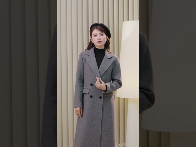 ED23A278 - Áo măng tô dạ chéo