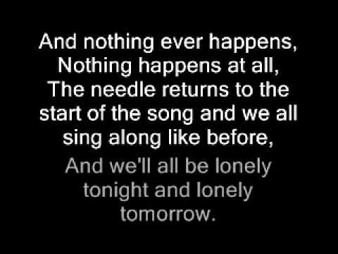 Del Amitri, Nothing ever happens lyrics, In sync with song