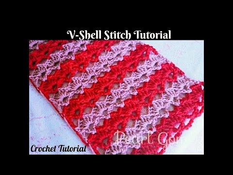Crochet Made Easy - How to make the V- Shell Stitch Scarf (Step by Step Tutorial) ♥ Pearl Gomez ♥