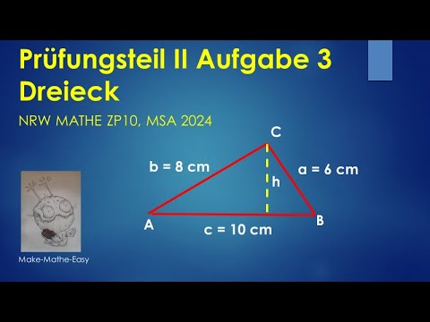Examination part 2 Math central examination ZP10 NRW 2024 MSA task 3 triangle