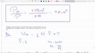 Calculate total thermal energy in 1 L of helium and air at room temperature 1 atm Problem 1-211-23