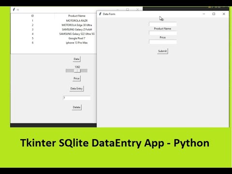 Tkinter SQlite3 Data Entry App Tutorial -Python