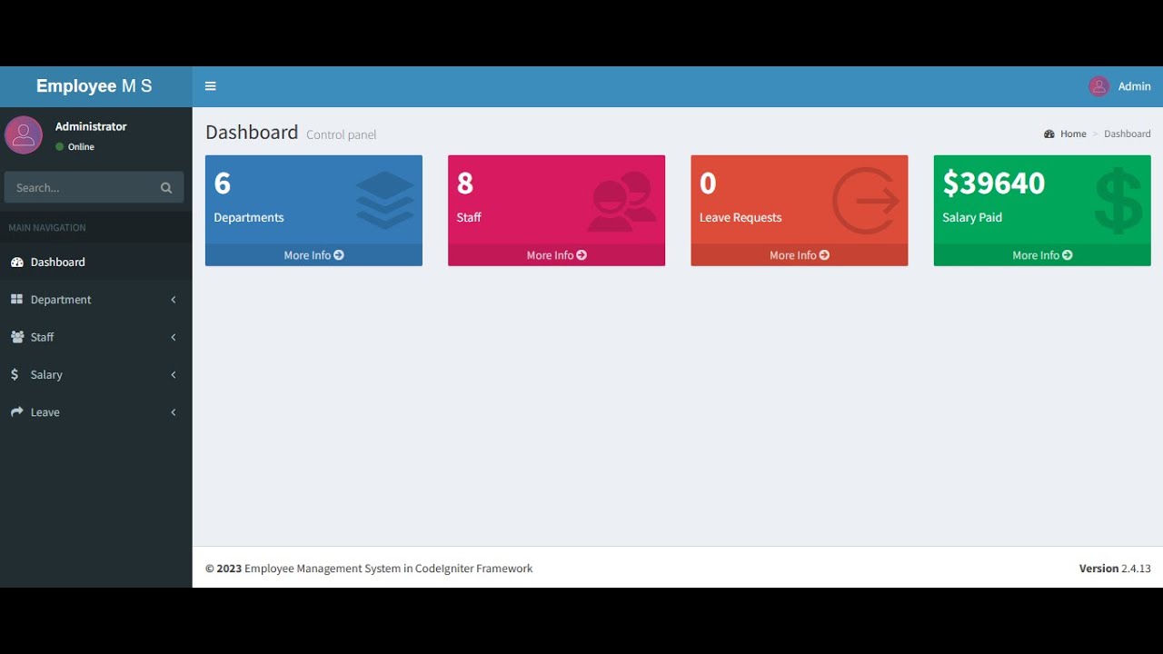 Employee Management System In PHP Using CodeIgniter Framework With Source Code