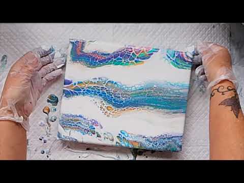 #58 Bloom, swipe and tilt #acrylicpour #fluidart #sheleeart #lisamarvin style