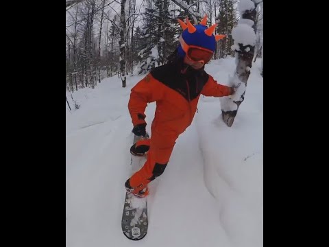 Snowboarding in Russia. Gubakha ski resort Perm region.