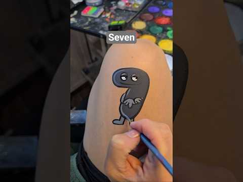 Here's a painting of Seven from battle for dream island!  #bfdi #objectshow #facepainting #facepaint