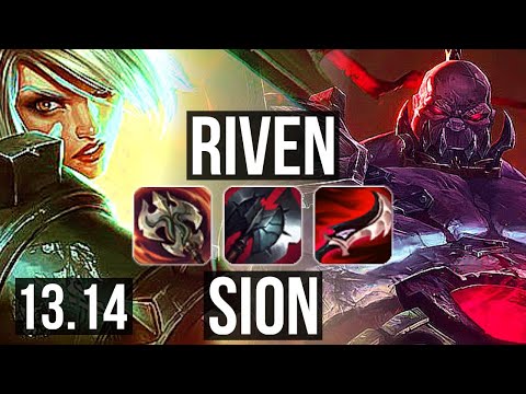RIVEN vs SION (TOP) | 9/0/6, 1.9M mastery, Legendary | EUW Grandmaster | 13.14