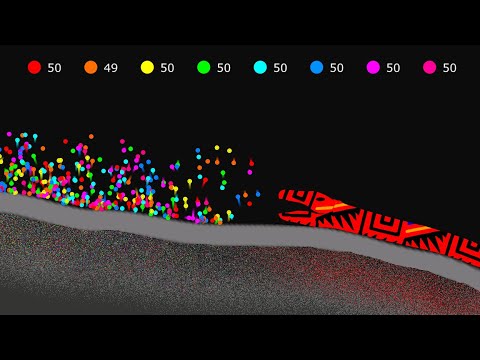 Escape from the Snake - Survival Marble Race in Algodoo