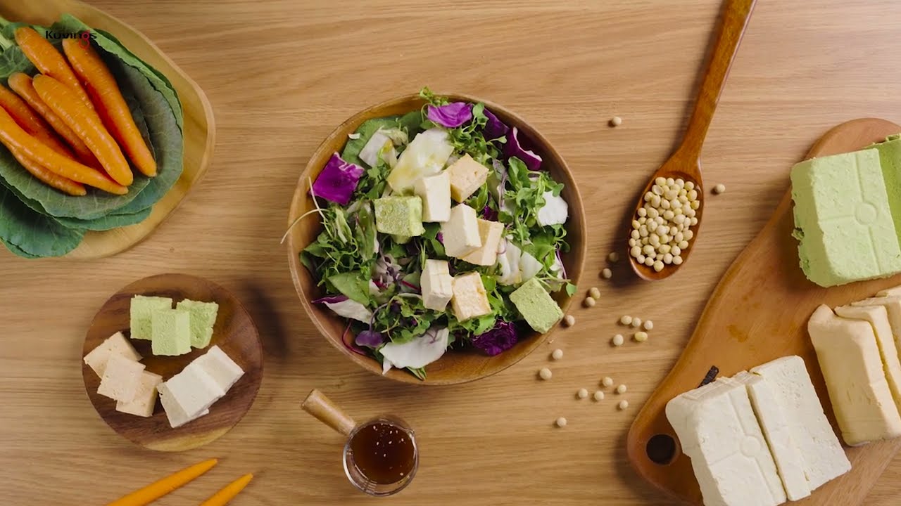 RECIPE "Đậu phụ đậu nành - Đậu phụ cải kale - Đậu phụ cà rốt" cùng máy ép chậm Kuvings KSP-2428CB