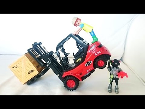 Vídeo niños. FENWICK CARRETILLA ELEVADORA TORO Diésel y juguete RC radio control machines for kids