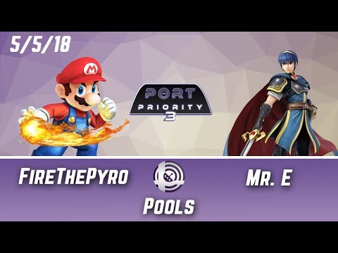 Port Priority 3 - FireThePyro (Mario) Vs. Mr. E (Marth) - Pools