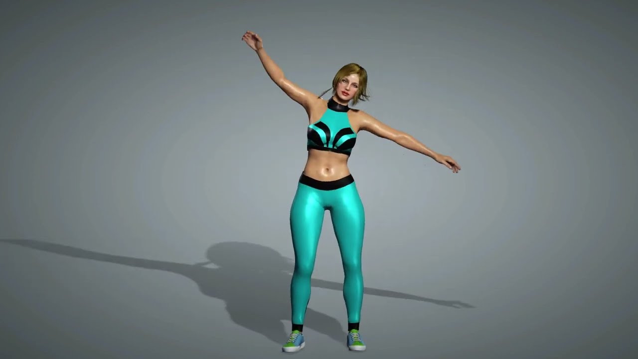 Pelatih Kebugaran Wanita Seksi Model 3D