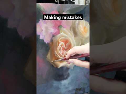 A realistic painting process #oilpaintingart #paintingtechniques #paintingprocess #flowerpainting