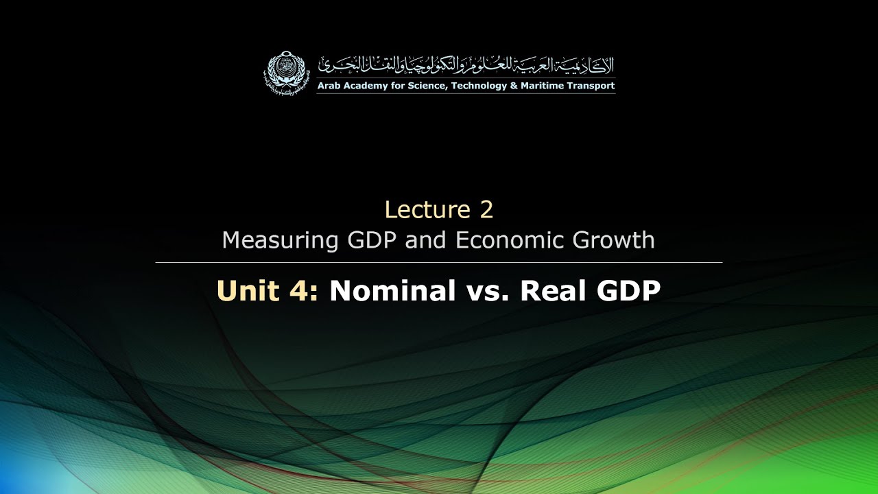 EL124 - Lecture 2: Measuring GDP and Economic Growth - Unit 4: Nominal vs. Real GDP
